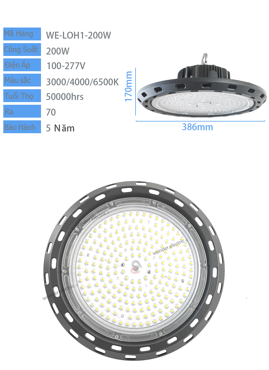 ĐÈN LED NHÀ XƯỞNG UFO 150W