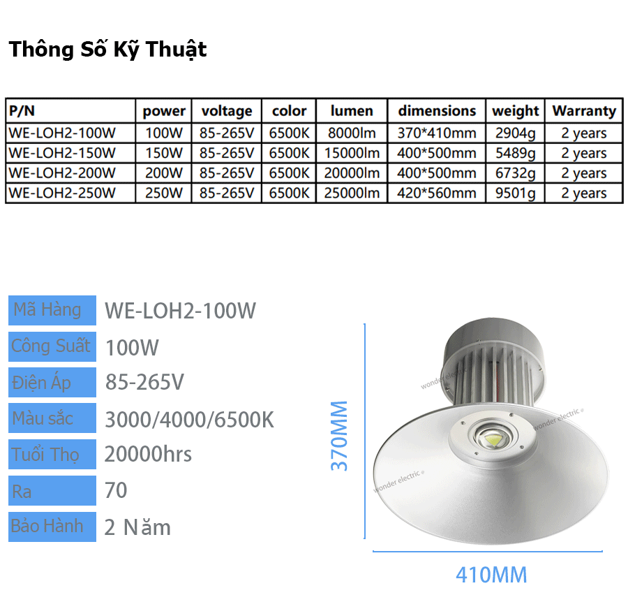 Đèn LED nhà xưởng 200W