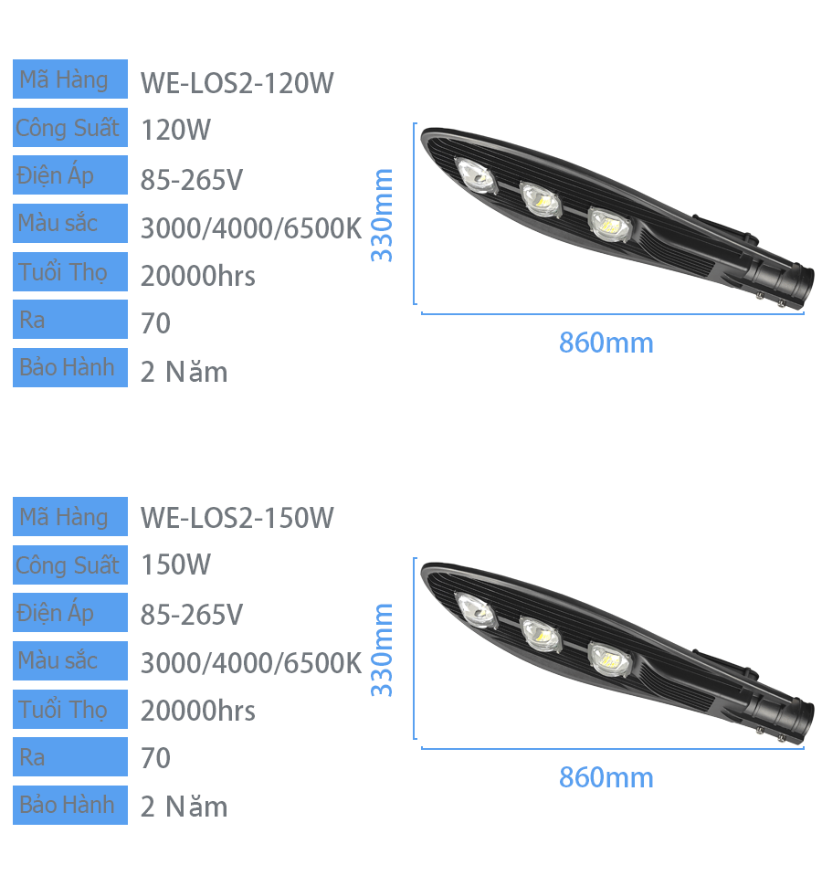 Đèn đường chiếc lá điện 100W