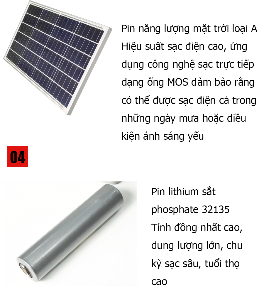 Đèn đường năng lượng mặt trời 200W