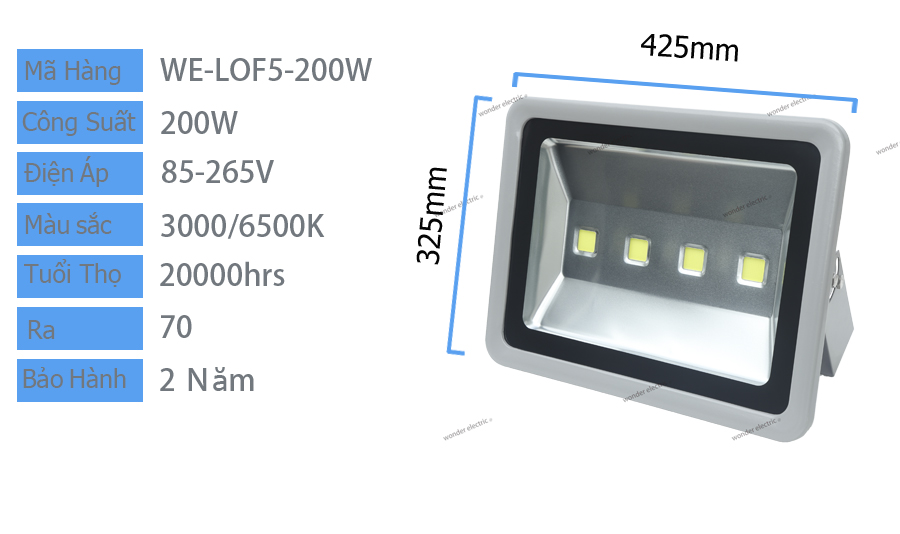 ĐÈN PHA LED 200W XÁM 