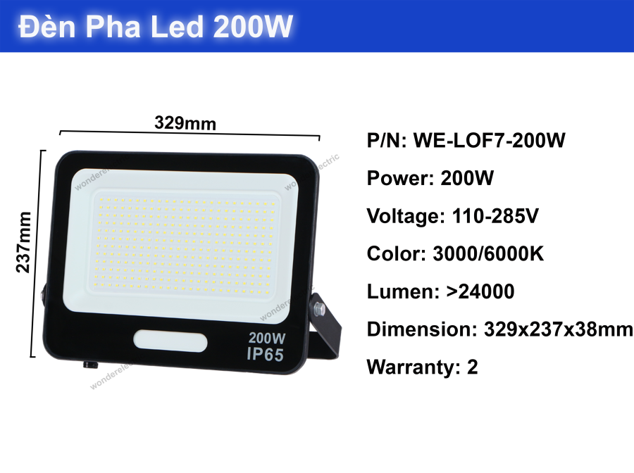 Đèn Pha Led cao cấp 200W