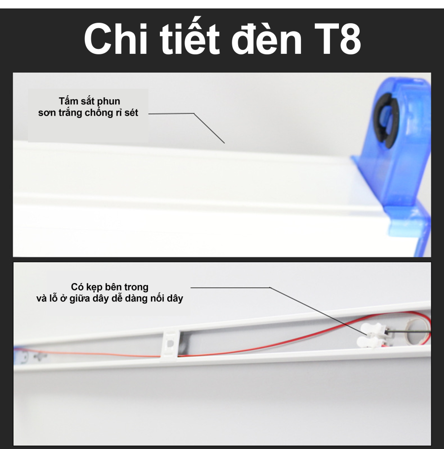 Máng tuýp led đôi 120cm