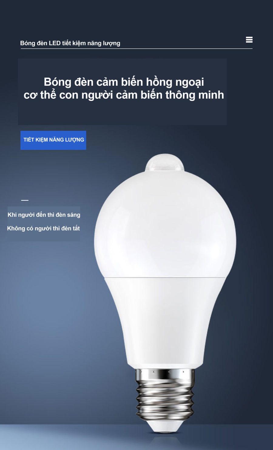 Đèn Led cảm biến khi có người 7w/12w/20W