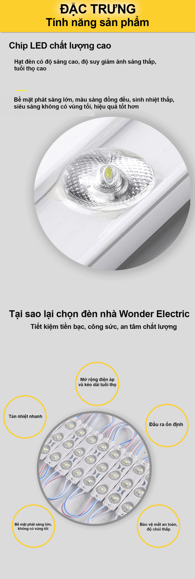 Led hắt 3 bóng module đa dạng màu sắc