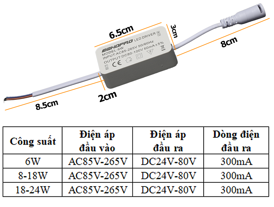 Nguồn đèn led 6W,8-18W,18-24W