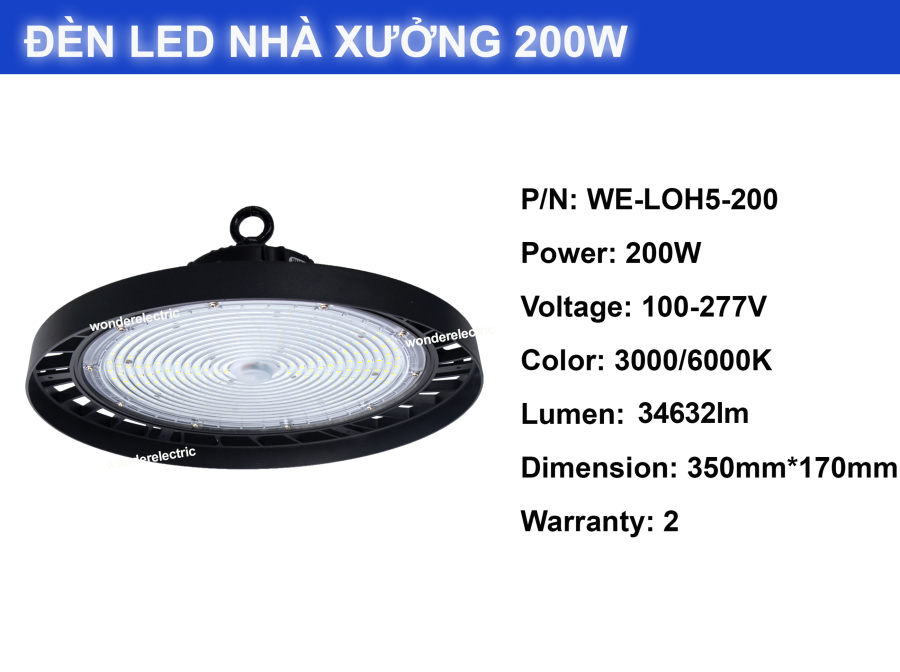 Đèn led nhà xưởng 200W