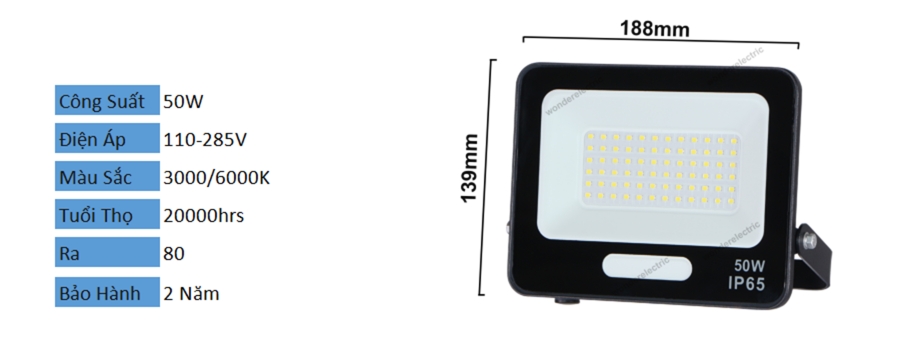 Đèn Pha Led cao cấp 50W
