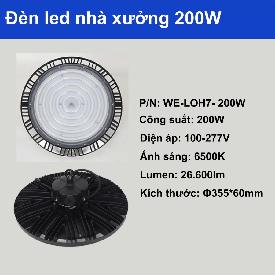 ĐÈN PHA LED NHÀ XƯỞNG UFO 200W